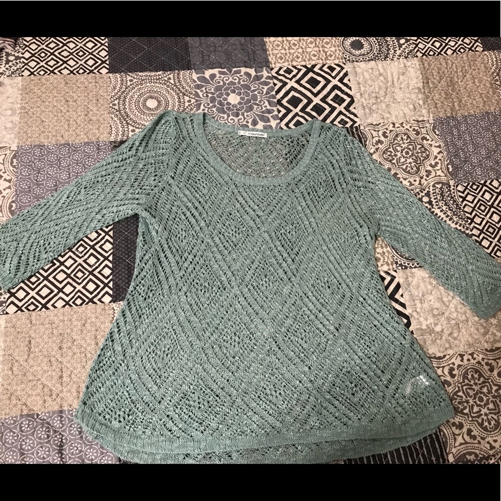 Maurices plus size light green knit sweater top